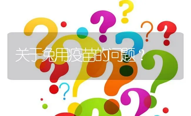 关于兔用疫苗的问题? | 养殖问题解答