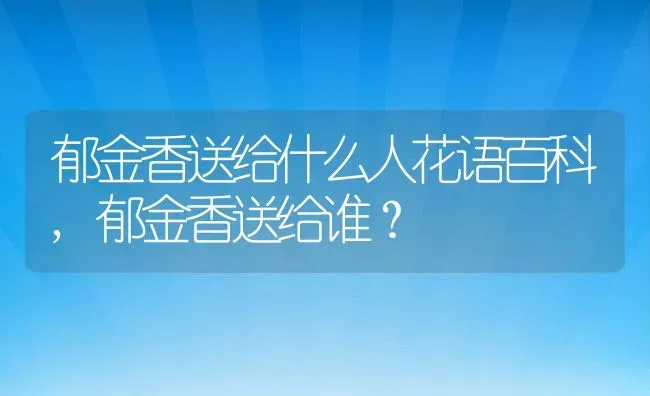 郁金香送给什么人花语百科,郁金香送给谁？ | 养殖常见问题