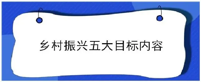 乡村振兴五大目标内容 | 三农答疑