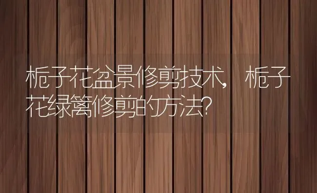 栀子花盆景修剪技术,栀子花绿篱修剪的方法？ | 养殖常见问题