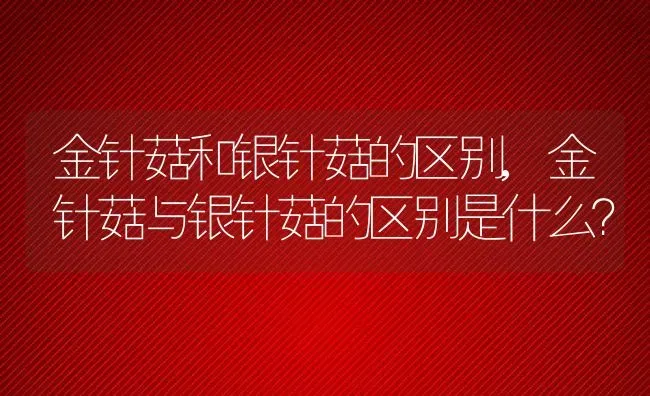 金针菇和银针菇的区别,金针菇与银针菇的区别是什么？ | 养殖常见问题
