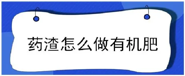 药渣怎么做有机肥 | 科普知识