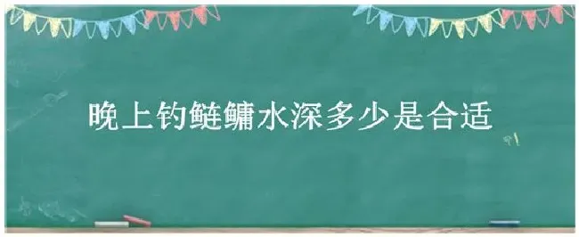 晚上钓鲢鳙水深多少是合适 | 农业常识