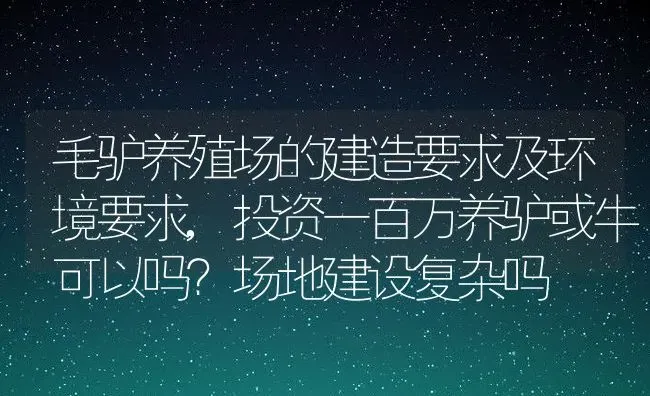 毛驴养殖场的建造要求及环境要求,投资一百万养驴或牛可以吗？场地建设复杂吗 | 养殖常见问题