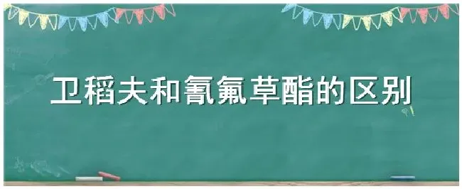 卫稻夫和氰氟草酯的区别 | 生活常识