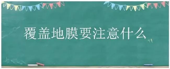 覆盖地膜要注意什么 | 生活常识