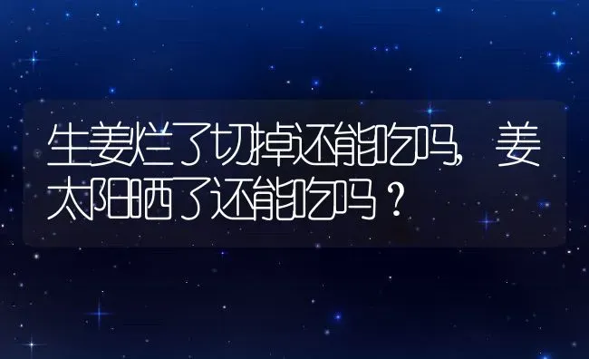 生姜烂了切掉还能吃吗,姜太阳晒了还能吃吗？ | 养殖常见问题