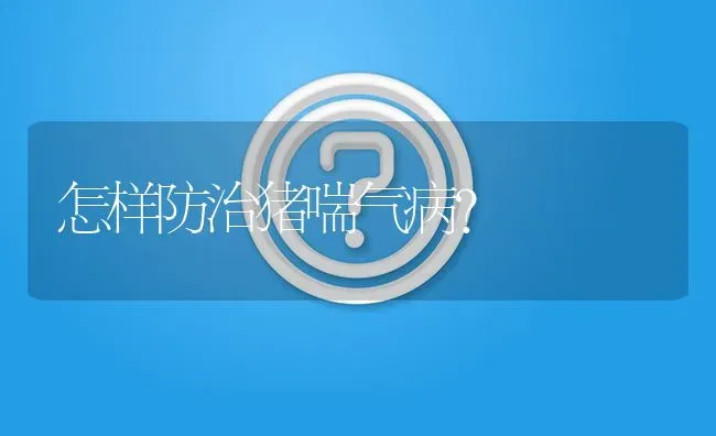 怎样防治猪喘气病? | 养殖问题解答