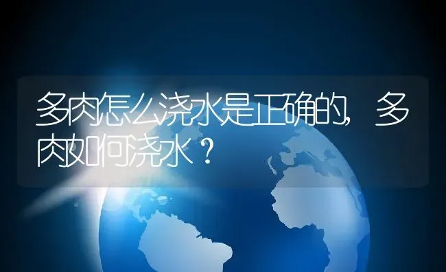 多肉怎么浇水是正确的,多肉如何浇水？ | 养殖常见问题