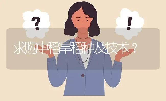 求购中稻旱稻种及技术? | 养殖问题解答