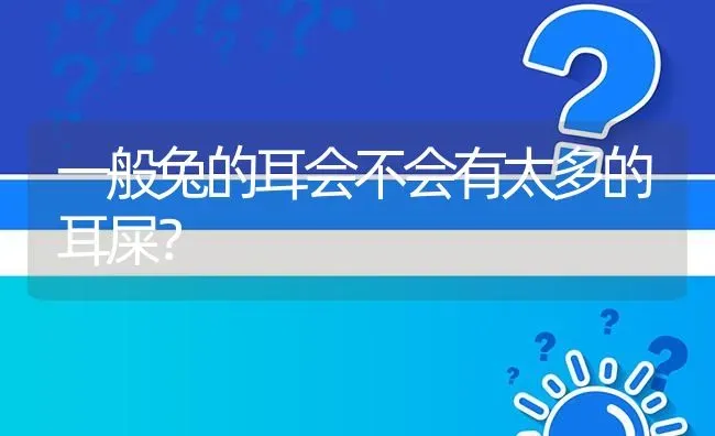 一般兔的耳会不会有太多的耳屎? | 养殖问题解答