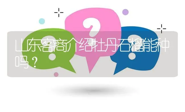 山东客商介绍牡丹石榴能种吗? | 养殖问题解答