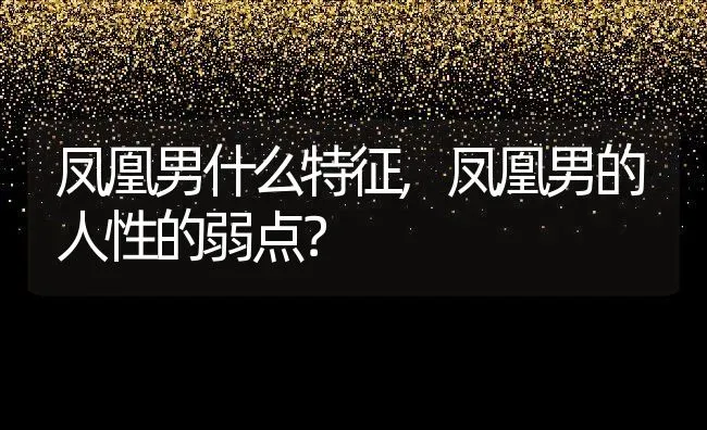 凤凰男什么特征,凤凰男的人性的弱点？ | 养殖常见问题