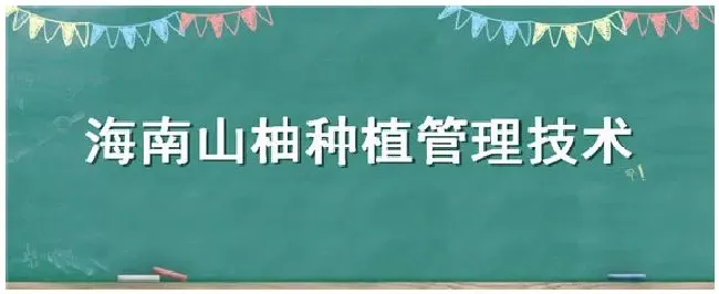 海南山柚种植管理技术 | 农业常识