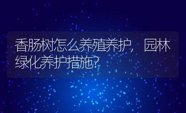 香肠树怎么养殖养护,园林绿化养护措施？ | 养殖常见问题