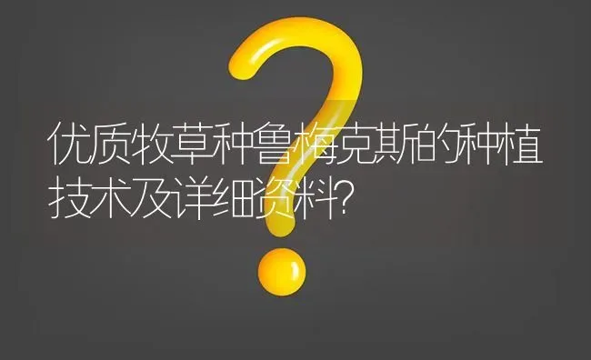 优质牧草种鲁梅克斯的种植技术及详细资料? | 养殖问题解答