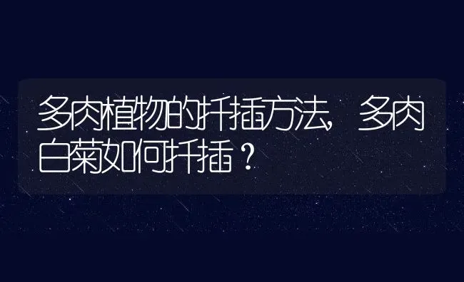 多肉植物的扦插方法,多肉白菊如何扦插？ | 养殖常见问题