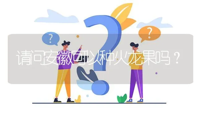 请问安徽可以种火龙果吗? | 养殖问题解答