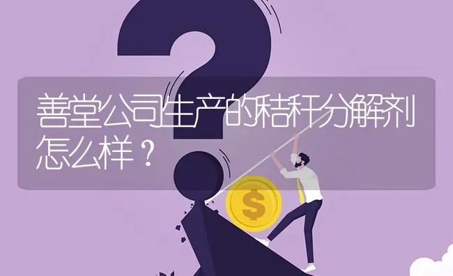 善堂公司生产的秸秆分解剂怎么样? | 养殖问题解答