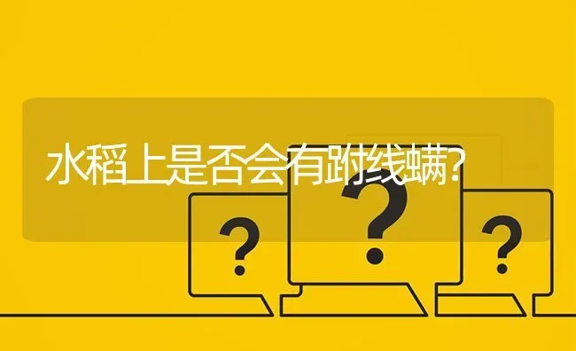 水稻上是否会有跗线螨? | 养殖问题解答