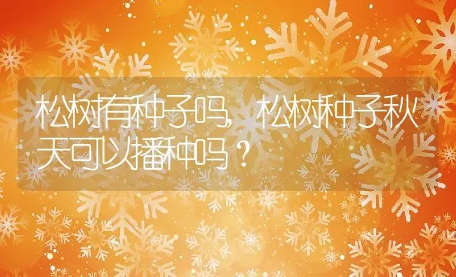 松树有种子吗,松树种子秋天可以播种吗？ | 养殖常见问题