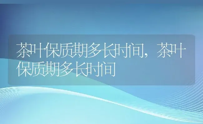 茶叶保质期多长时间,茶叶保质期多长时间 | 养殖常见问题