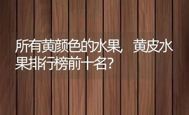 所有黄颜色的水果,黄皮水果排行榜前十名？ | 养殖常见问题
