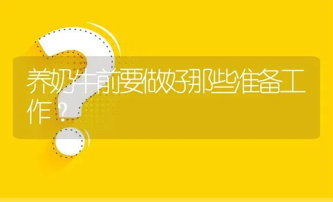 养奶牛前要做好那些准备工作? | 养殖问题解答