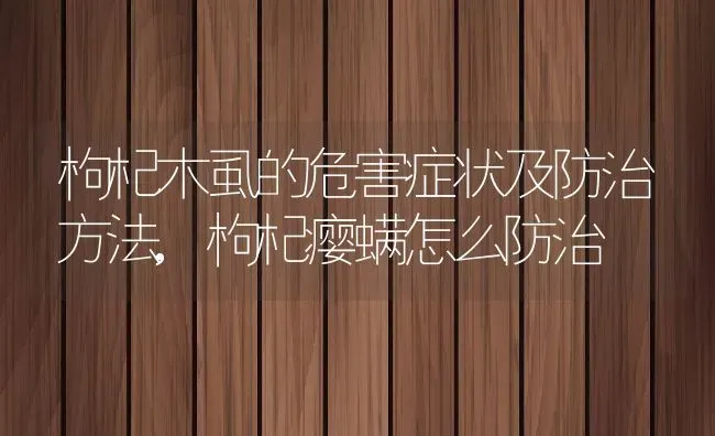 枸杞木虱的危害症状及防治方法,枸杞瘿螨怎么防治 | 养殖常见问题