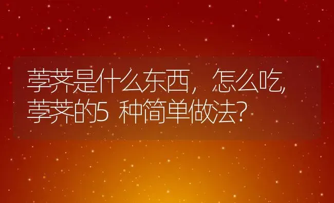 荸荠是什么东西，怎么吃,荸荠的5种简单做法？ | 养殖常见问题