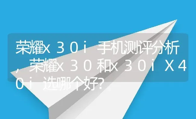 荣耀x30i手机测评分析,荣耀x30和x30iX40i选哪个好？ | 养殖常见问题