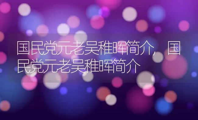 国民党元老吴稚晖简介,国民党元老吴稚晖简介 | 养殖常见问题