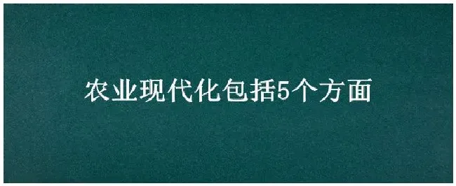 农业现代化包括5个方面 | 三农问答