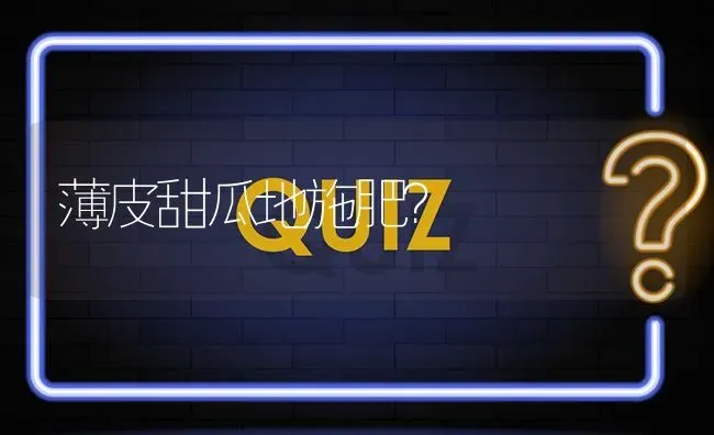 薄皮甜瓜地施肥? | 养殖问题解答