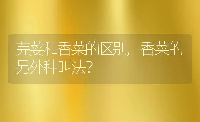 芫荽和香菜的区别,香菜的另外种叫法？ | 养殖常见问题