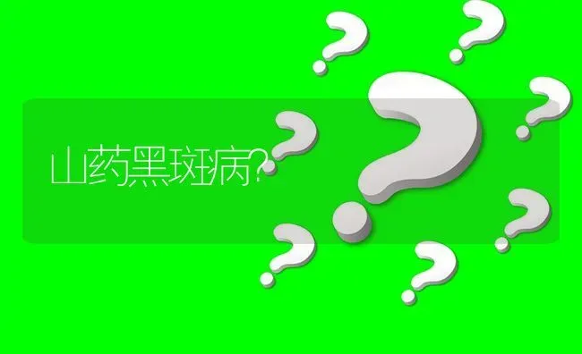 山药黑斑病? | 养殖问题解答
