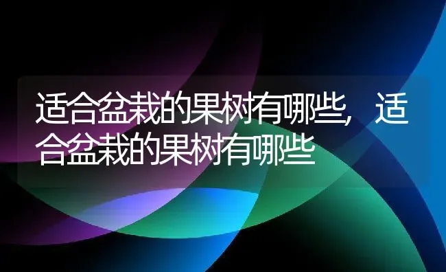 适合盆栽的果树有哪些,适合盆栽的果树有哪些 | 养殖常见问题