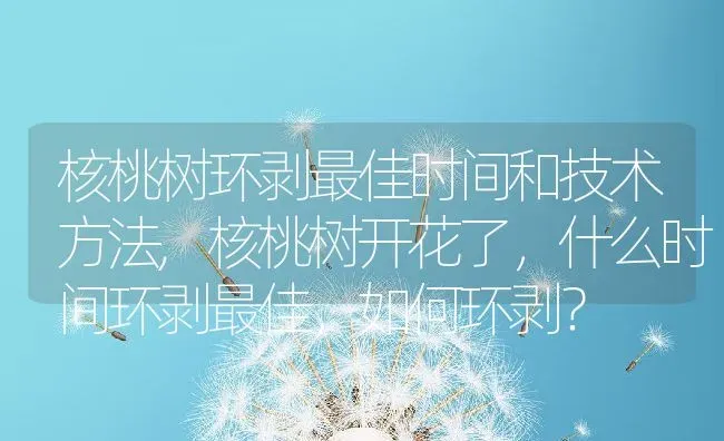 核桃树环剥最佳时间和技术方法,核桃树开花了，什么时间环剥最佳，如何环剥？ | 养殖常见问题