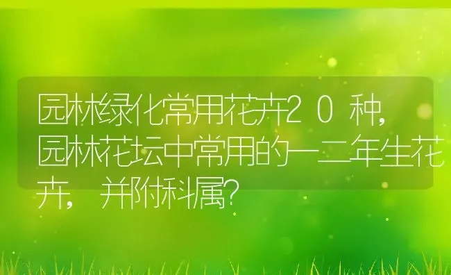 园林绿化常用花卉20种,园林花坛中常用的一二年生花卉,并附科属？ | 养殖常见问题