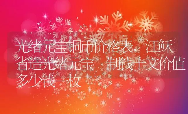 光绪元宝铜币价格表,江稣省造光绪元宝當制钱十文价值多少钱一枚 | 养殖常见问题