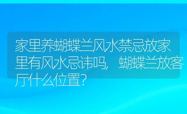 家里养蝴蝶兰风水禁忌放家里有风水忌讳吗,蝴蝶兰放客厅什么位置？ | 养殖常见问题