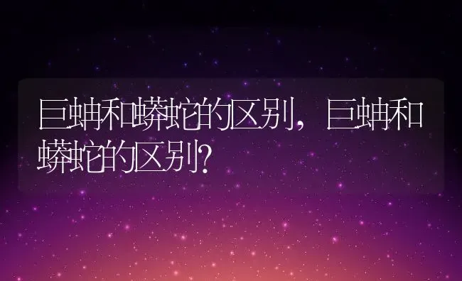 巨蚺和蟒蛇的区别,巨蚺和蟒蛇的区别？ | 养殖常见问题
