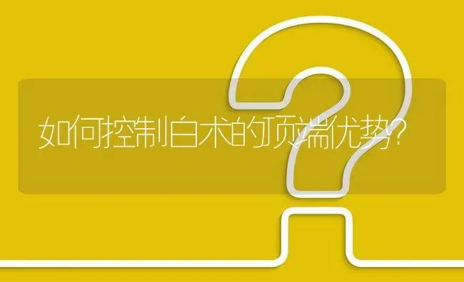 如何控制白术的顶端优势? | 养殖问题解答