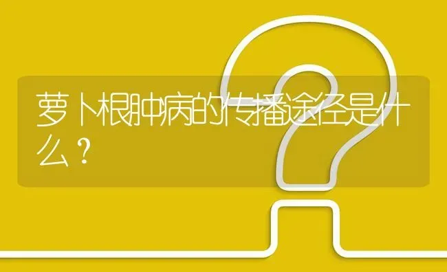 萝卜根肿病的传播途径是什么? | 养殖问题解答