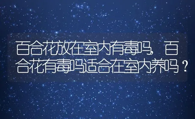 百合花放在室内有毒吗,百合花有毒吗适合在室内养吗？ | 养殖常见问题