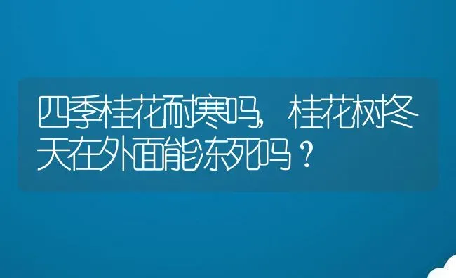 四季桂花耐寒吗,桂花树冬天在外面能冻死吗？ | 养殖常见问题