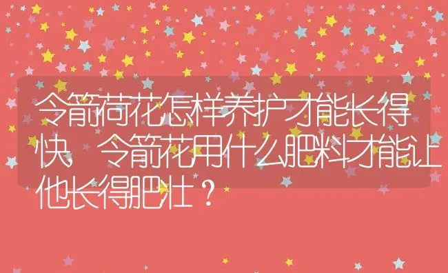 令箭荷花怎样养护才能长得快,令箭花用什么肥料才能让他长得肥壮？ | 养殖常见问题