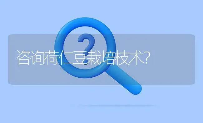 咨询荷仁豆栽培枝术? | 养殖问题解答