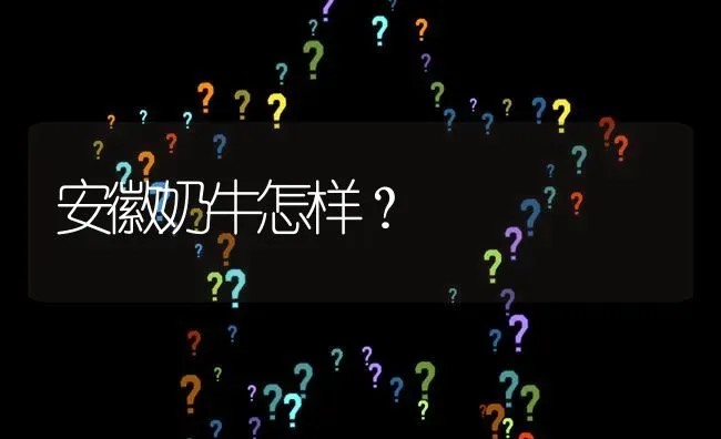 安徽奶牛怎样? | 养殖问题解答