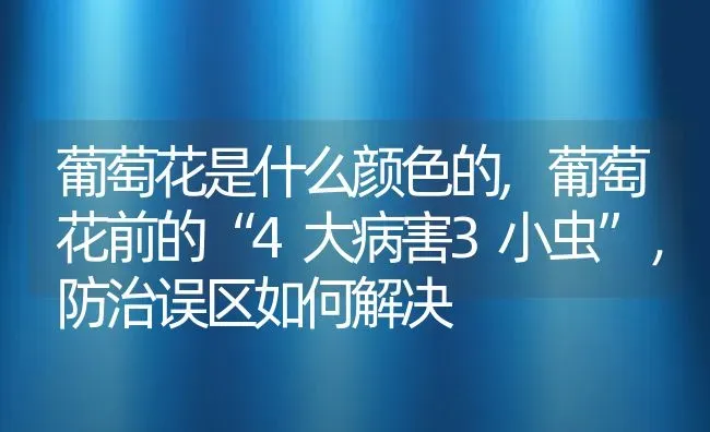 葡萄花是什么颜色的,葡萄花前的“4大病害3小虫”，防治误区如何解决 | 养殖常见问题